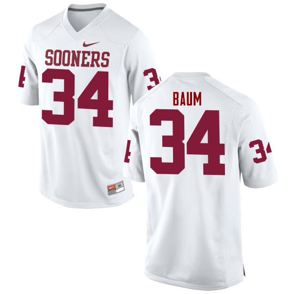 Oklahoma Sooners #34 Tanner Baum College Football Jerseys Game-White